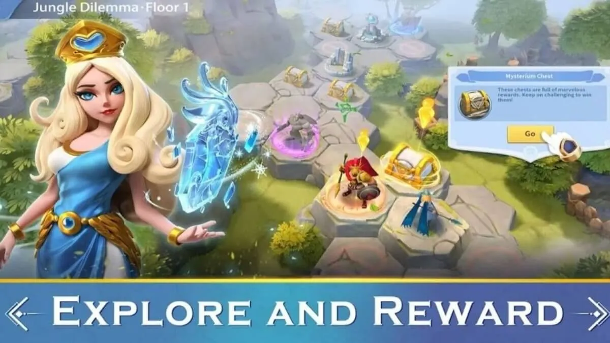 Infinity Kingdom event rewards screen with chests and missions