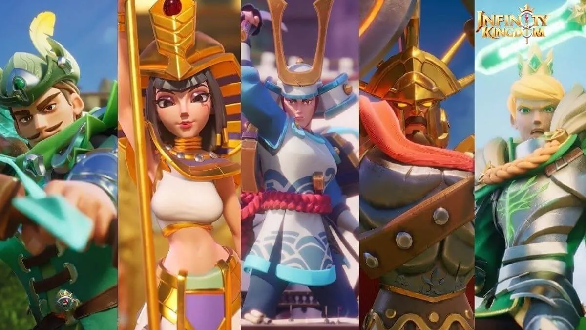 Infinity Kingdom immortal heroes characters from different elements