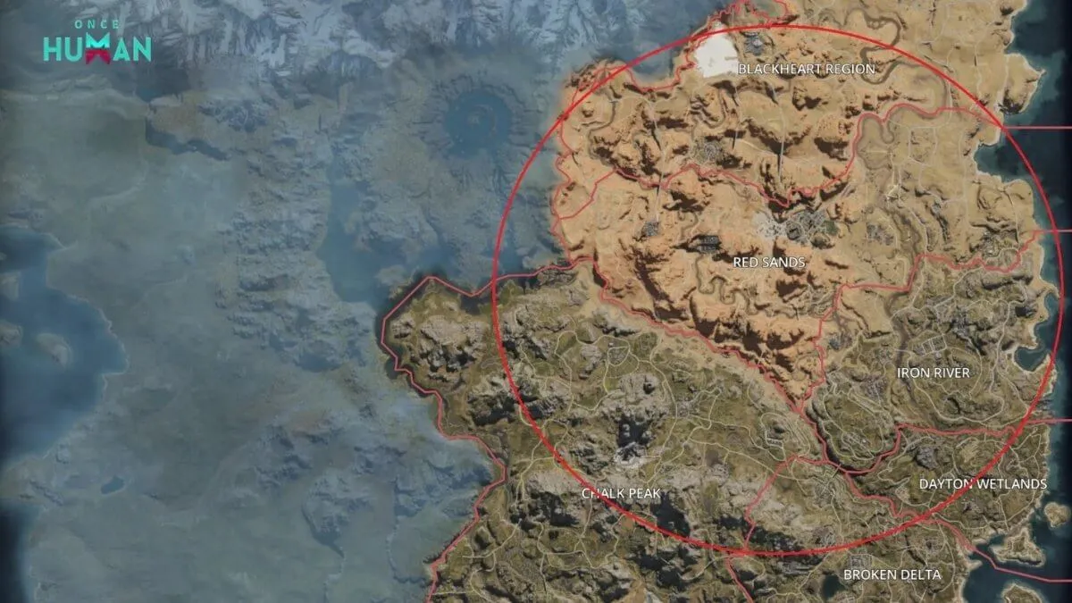 Once Human industrial district farming location for iron ore and metal resources