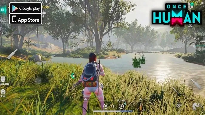 Once Human map exploration near lake environment