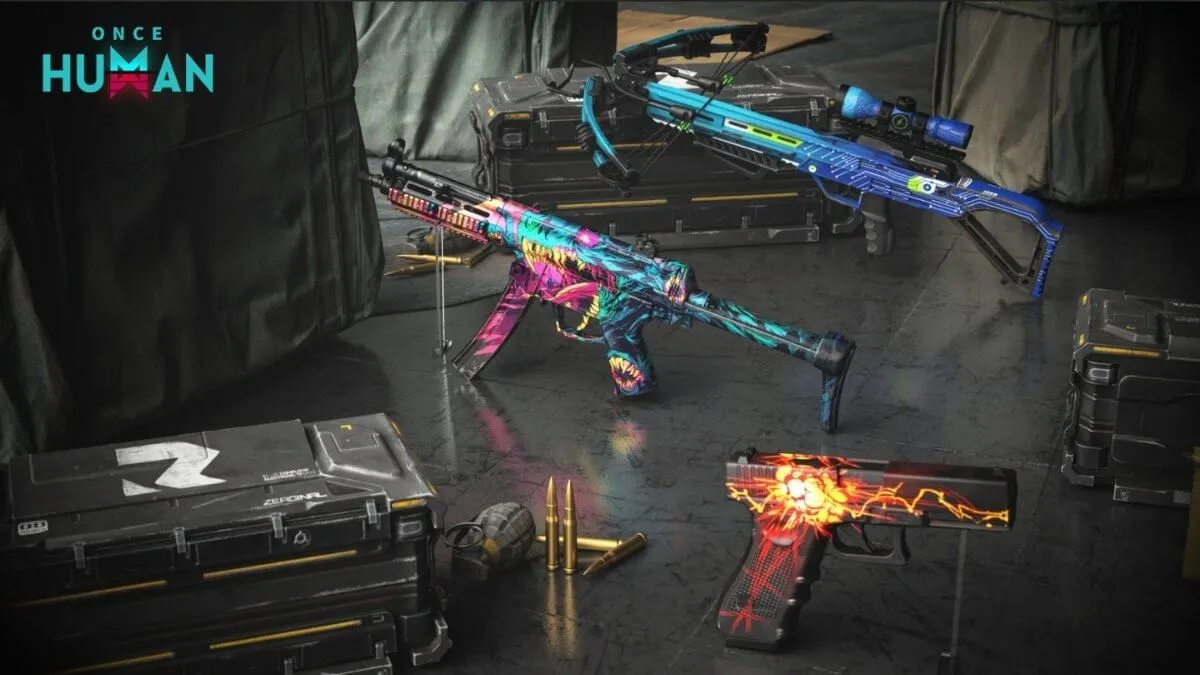 once human weapons guide showing best guns and weapon builds