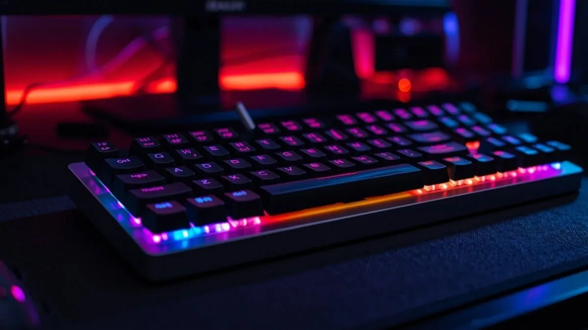 premium custom mechanical keyboard RGB dark gaming setup