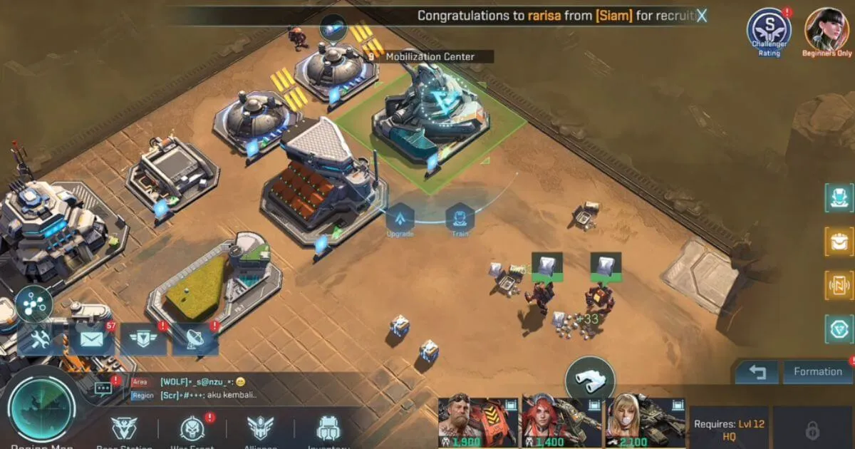 Project Entropy world map and strategy base management interface